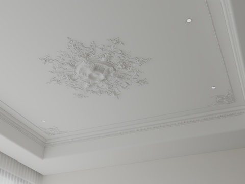  简约法式天花吊顶3d模型 
