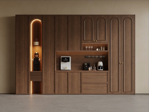  中古风酒柜 餐边柜3d模型 