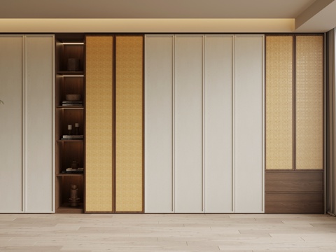  中古风衣柜3d模型 