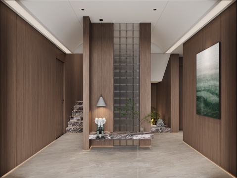  现代意式玄关3d模型 