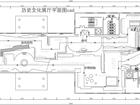 历史文化展厅平面图cad施工图