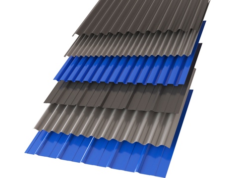 现代彩钢瓦 铁皮瓦雨棚瓦 波浪板 雨棚围墙彩钢板su模型