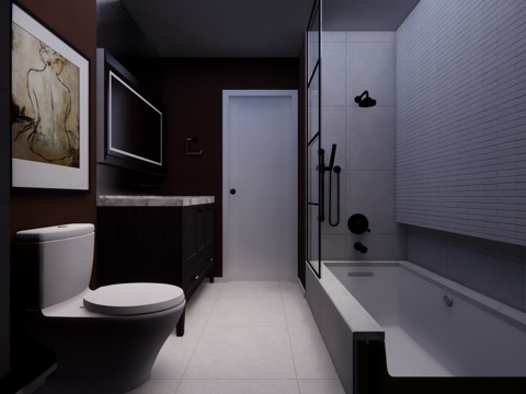 浴缸 厕所 卫浴 家装 卫生间su模型