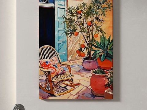  现代，复古，油画，轻奢，艺术，抽象，装饰画3d模型 