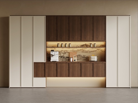  新中式酒柜 宋式风酒柜 餐边柜3d模型 