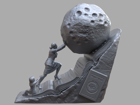  艺术雕塑 雕像 石雕 成功的代价 为母则刚 雕塑作品3d模型 