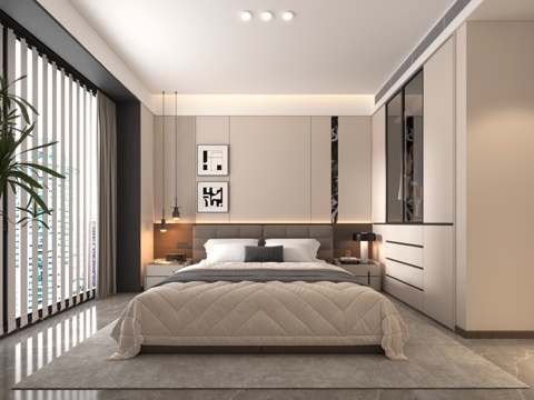  意式主卧3d模型 