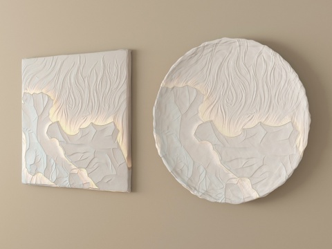  现代墙饰挂件 圆形墙饰3d模型 