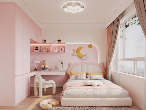  女孩房 卧室3d模型 