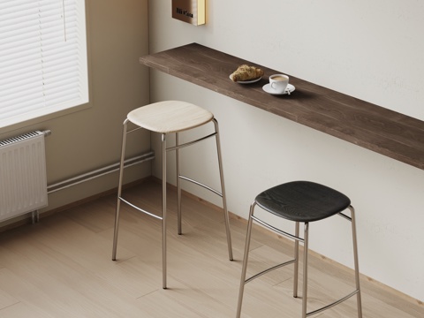  Minotti现代凳子 咖啡凳 极简凳子 咖啡摆件3d模型 