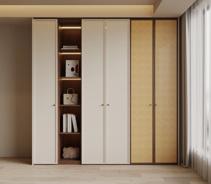  中古风衣柜3d模型 