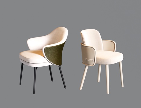 意式餐椅 现代单椅 写字椅 酒店餐厅椅su模型