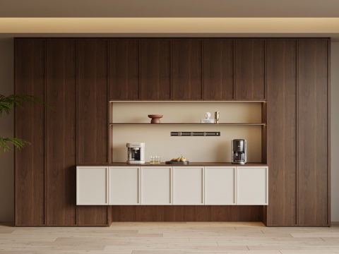 中古风酒柜 餐边柜su模型