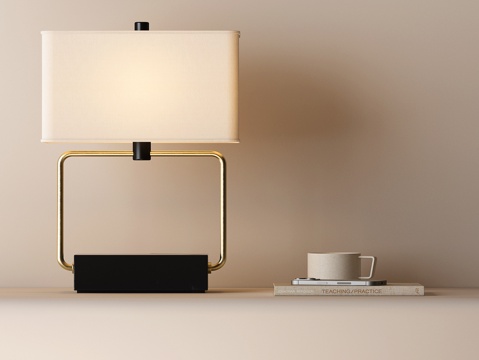  现代台灯 意式台灯 茶杯 书籍 现代意式台灯 意式轻奢台灯3d模型 