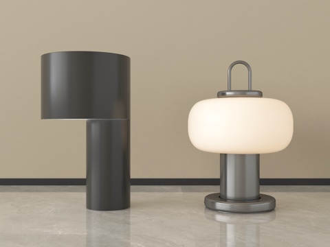 现代简约台灯 金属台灯 阅读灯su模型