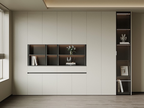  现代书柜3d模型 