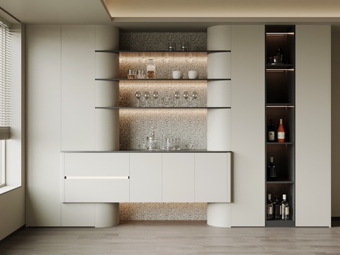  现代餐边柜 酒柜3d模型 