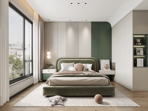  现代简约儿童房3d模型 