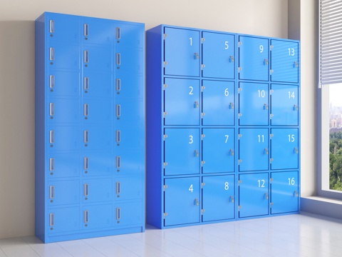  现代储物柜 公共空间更衣柜 存放柜3d模型 