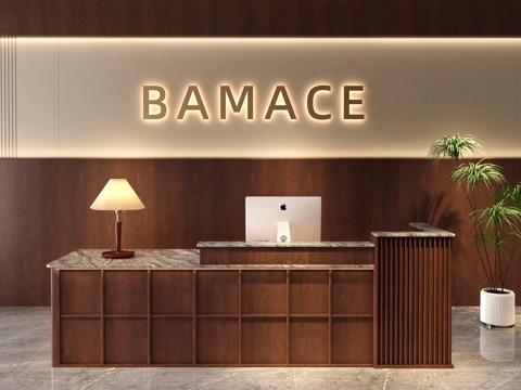  酒店前台  民宿前台  餐厅前台  中古风前台   收银台3d模型 