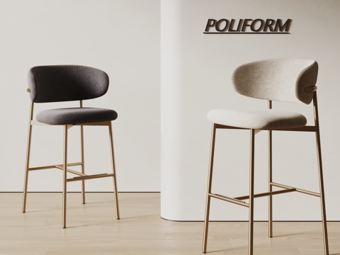  poliform现代餐椅 吧椅 布艺餐椅 咖啡椅3d模型 