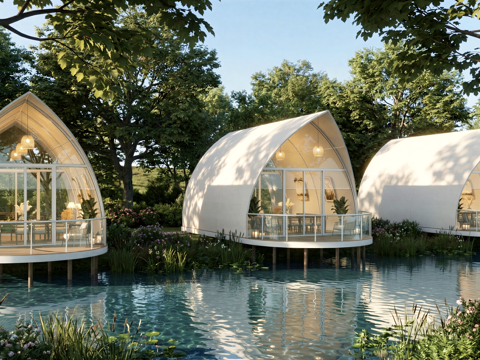 滨水帐篷餐饮su模型