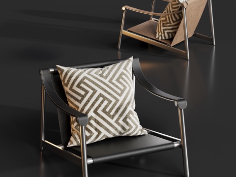  现代金属休闲椅su模型 