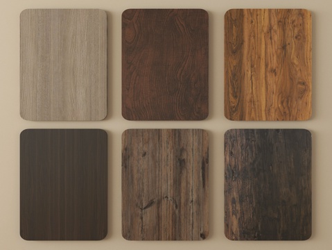  新中式护墙板 木饰面 木纹 木材3d模型 