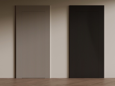 现代单开门 格栅隐形门su模型