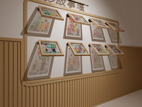  光影游戏 幼儿园光影课程 墙面互动 挂画 光学 幼教课程3d模型 