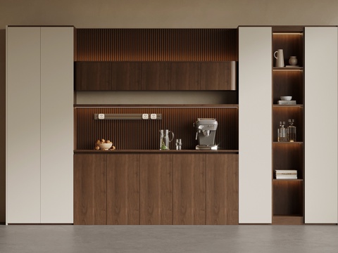  中古风酒柜 餐边柜3d模型 