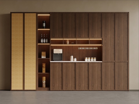  中古风酒柜 餐边柜3d模型 