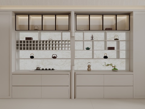  现代茶柜装饰柜3d模型 