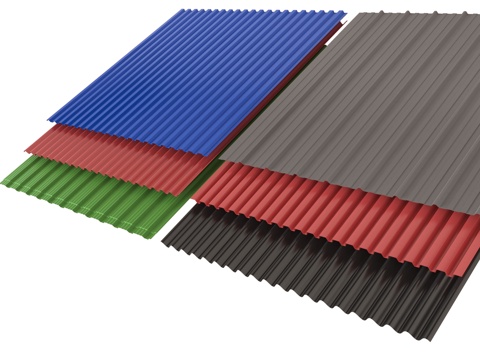 现代彩钢瓦 铁皮瓦雨棚瓦 波浪板 雨棚围墙彩钢板su模型