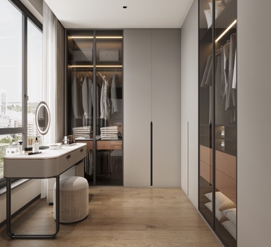  现代简约衣帽间3d模型 