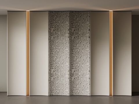 现代背景墙su模型