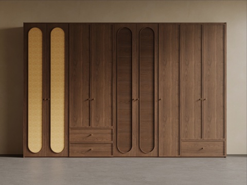  中古风衣柜3d模型 