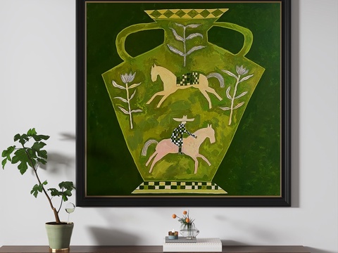  现代，复古，简欧，中古，抽象，装饰画3d模型 