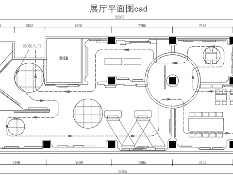 展厅平面图cad施工图