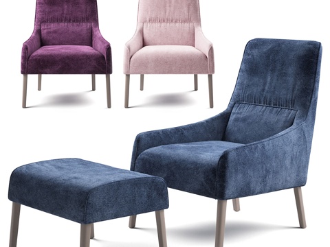  休闲椅脚凳3d模型 