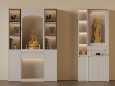  现代佛龛 佛像3d模型 