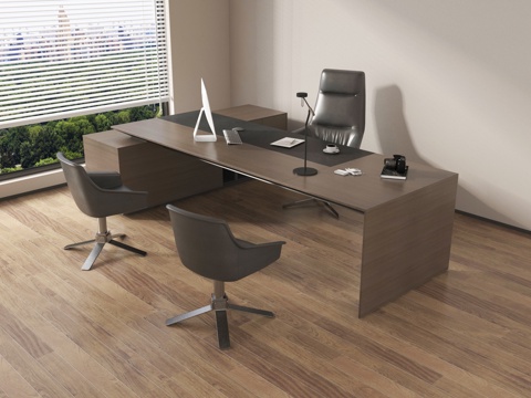  现代经理办公桌椅组合3d模型 