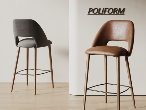  poliform现代单人椅 餐椅 吧椅 皮革椅子 布艺椅子3d模型 