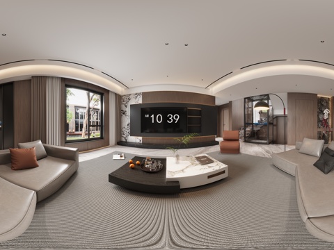 现代意式客厅全景