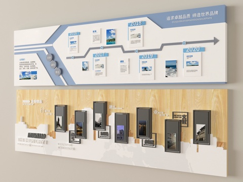 现代文化墙 宣传墙 企业文化墙su模型