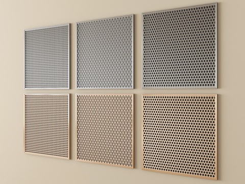 现代冲孔板 金属板 穿孔护墙板 镂空板su模型