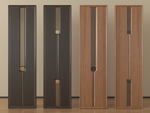 新中式隔断 云纹雕花隔断su模型