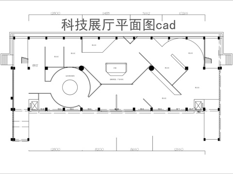 科技展厅平面图cad施工图