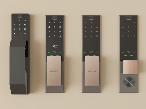  现代指纹锁 智能锁 密码锁3d模型 