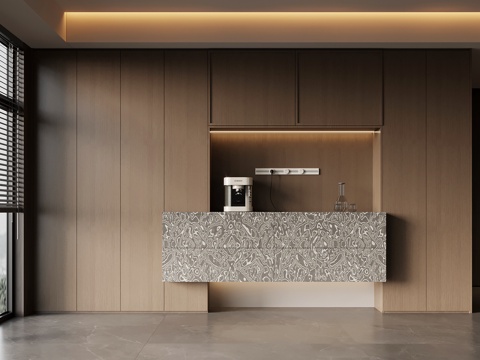  现代意式酒柜 餐边柜su模型 